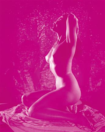 (NUDES) A striking series of 6 prints of the same female nude model, each printed in a different vibrant hue.